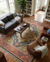 Persian Elegance Collection Area Rug -  Golestan Rectangle Navy Blue  lifestyle 15