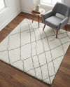 Cozy Haven Shag Collection Area Rug - Serenity (Ivory) Square Ivory  lifestyle 43