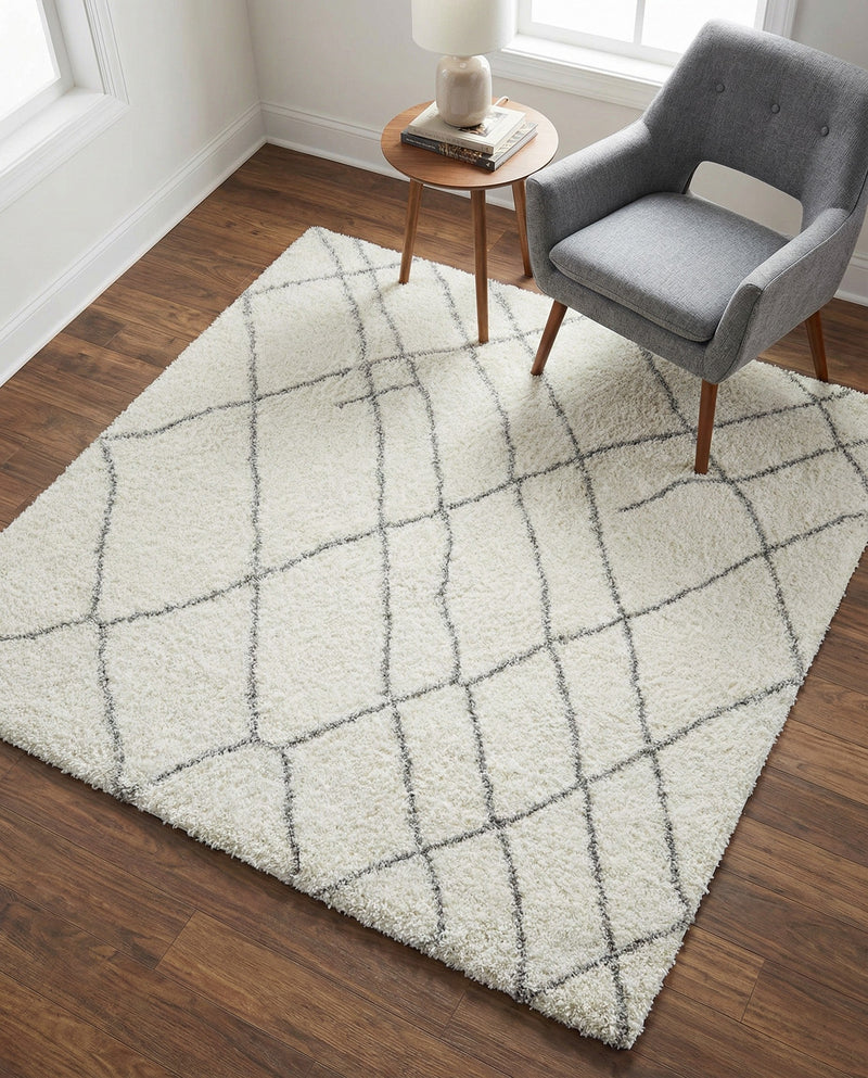 Cozy Haven Shag Collection Area Rug - Serenity (Ivory) Square Ivory  lifestyle 43