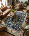 Isfahan Elegance Collection Area Rug - Naghsh-e Jahan (Navy Blue) Rectangle Navy Blue  lifestyle 26
