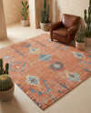 Savannah Threads Collection Area Rug -  Namib Square Rust Red  lifestyle 50