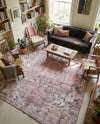 Vintage Memories Collection Area Rug - Echoes Rectangle Beige pink  lifestyle 7