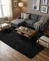Plush Oasis Collection Area Rug - Serenity (Jet Black) Rectangle Jet Black  lifestyle 16
