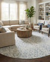 Coastal Haven Collection Area Rug -  Shoreline Round Gray  lifestyle 55