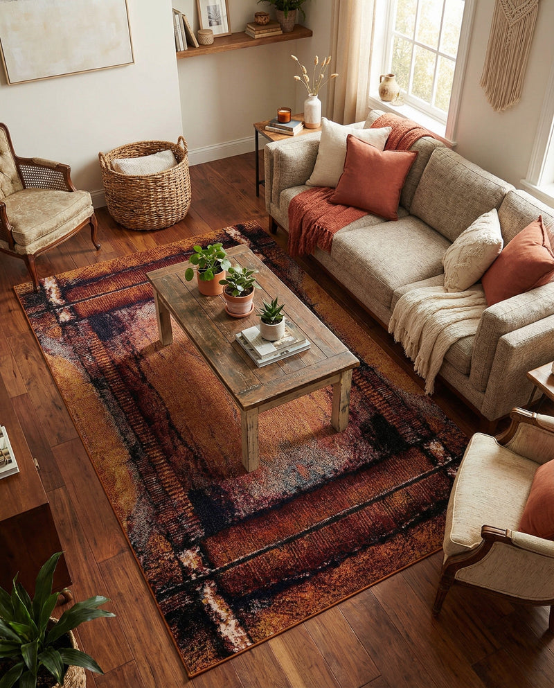 Marrakesh Elegance Collection Area Rug -  Sijilmasa Rectangle Orange  lifestyle 16