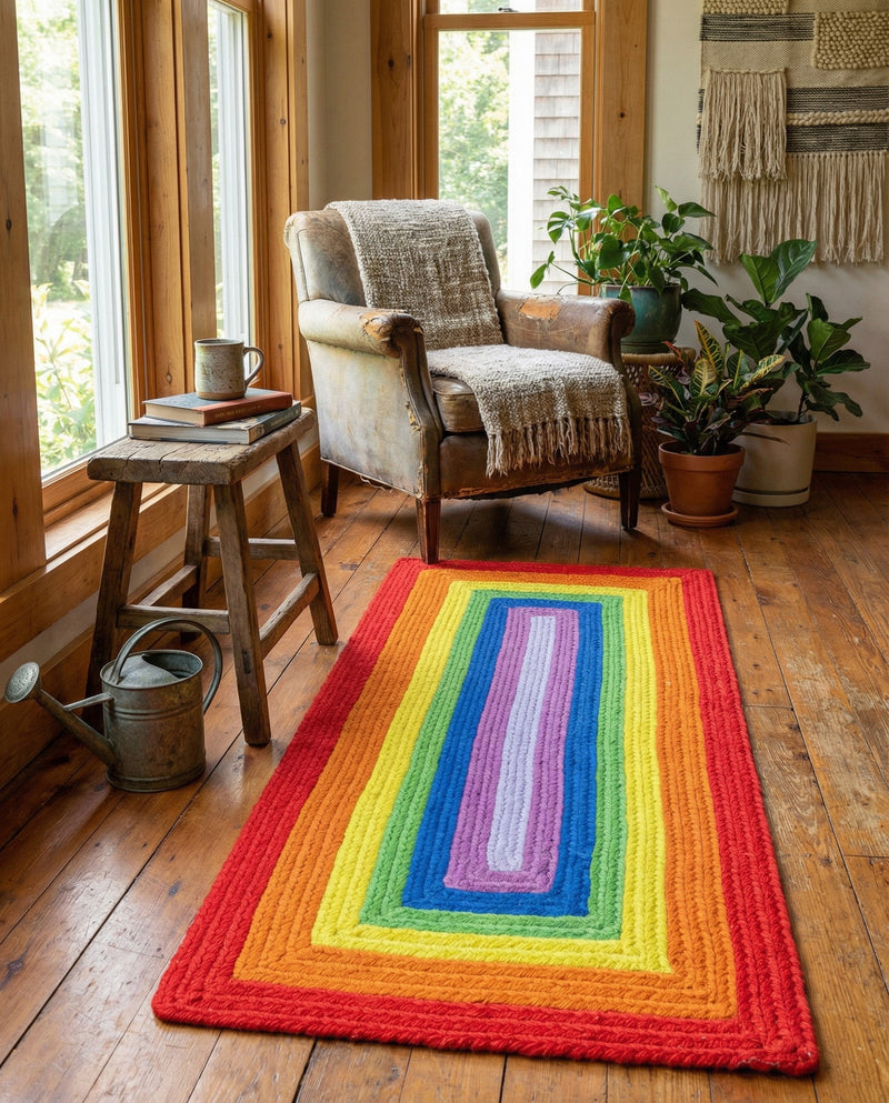 Sunset Isle Wool Braids Collection Area Rug - Paradise Runner Multi  lifestyle 65
