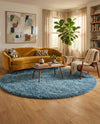 Eternal Plush Oasis Collection Area Rug -  Tranquility (Aegean Blue) Round Aegean Blue  lifestyle 49