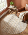Cascade Range Collection Area Rug - Hood (Ivory) Round Ivory  lifestyle 35