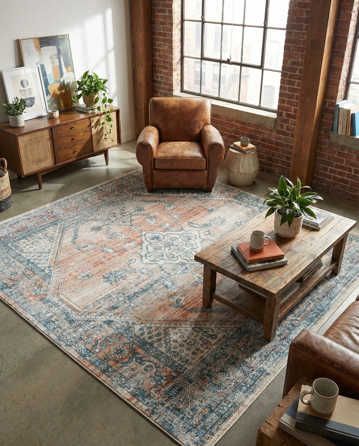 Coastal Haven Collection Area Rug -  Marina Square Multi  lifestyle 221