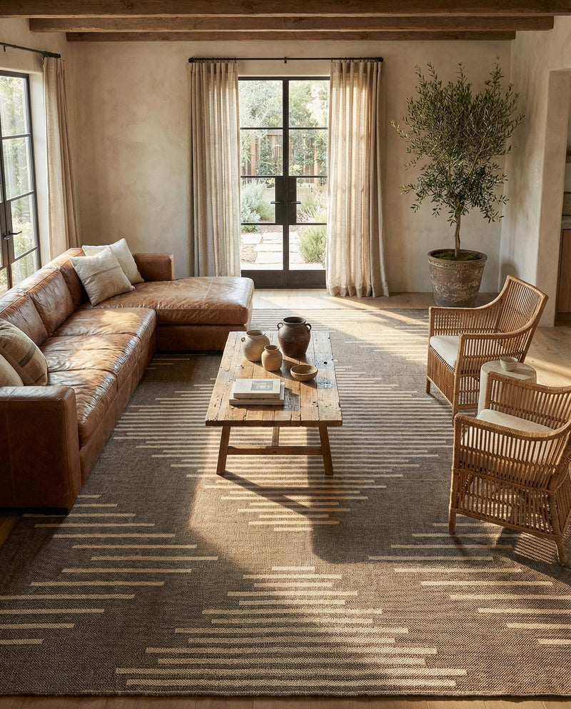 Sahara Sands Collection Area Rug -  Merimde Rectangle Brown  lifestyle 29