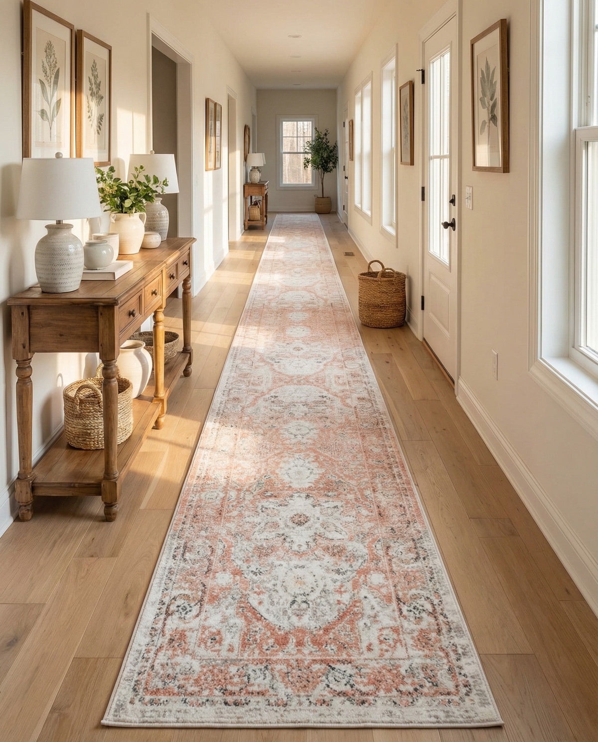Parisian Elegance Collection Area Rug - Versailles (Rose Pink) Runner Rose Pink  lifestyle 132