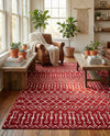 Marrakech Lattice Collection Area Rug - Medina (Red) Rectangle Red  lifestyle 9