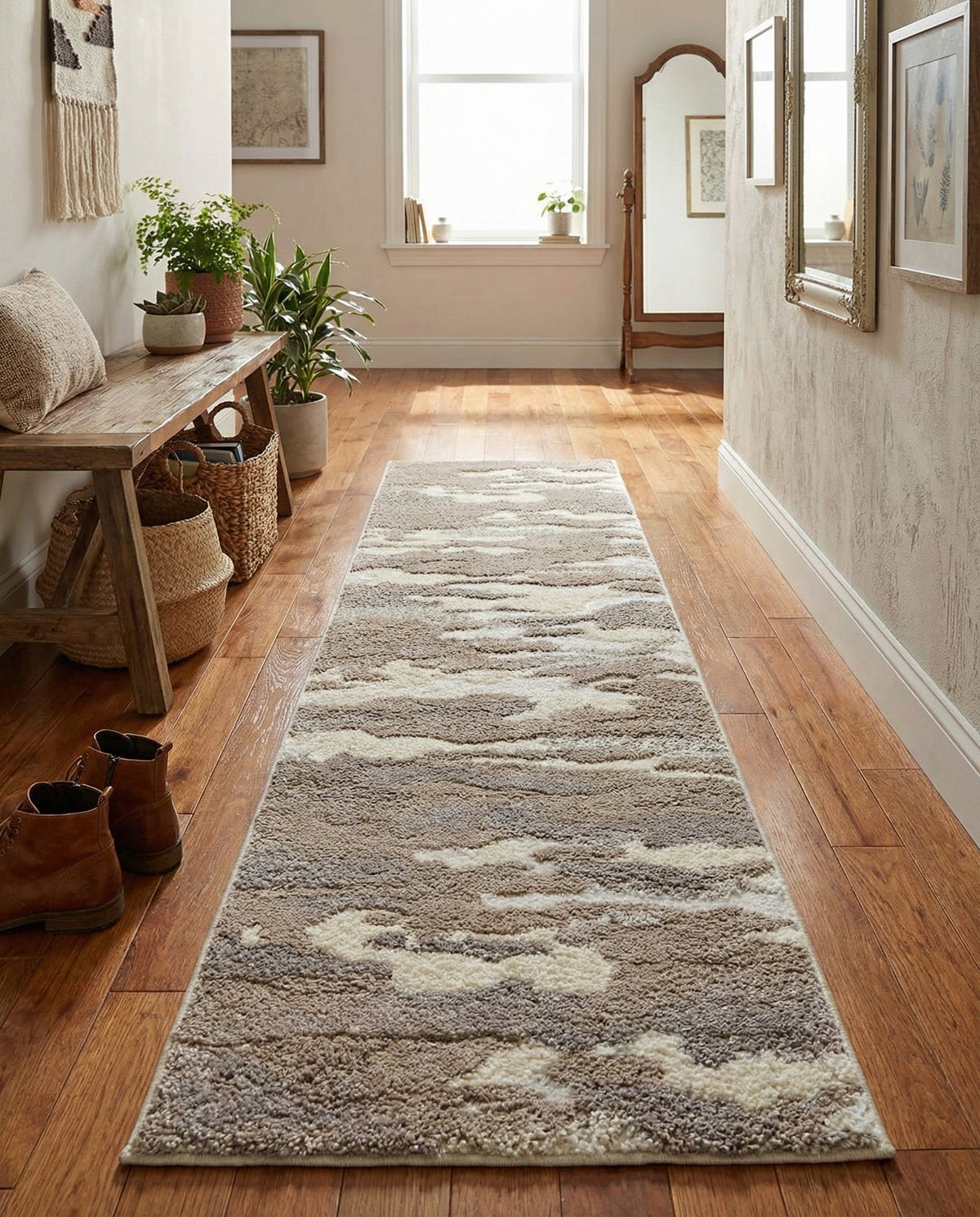 Sienna Collection Area Rug -  Veneto Runner Cloud Gray  lifestyle 108