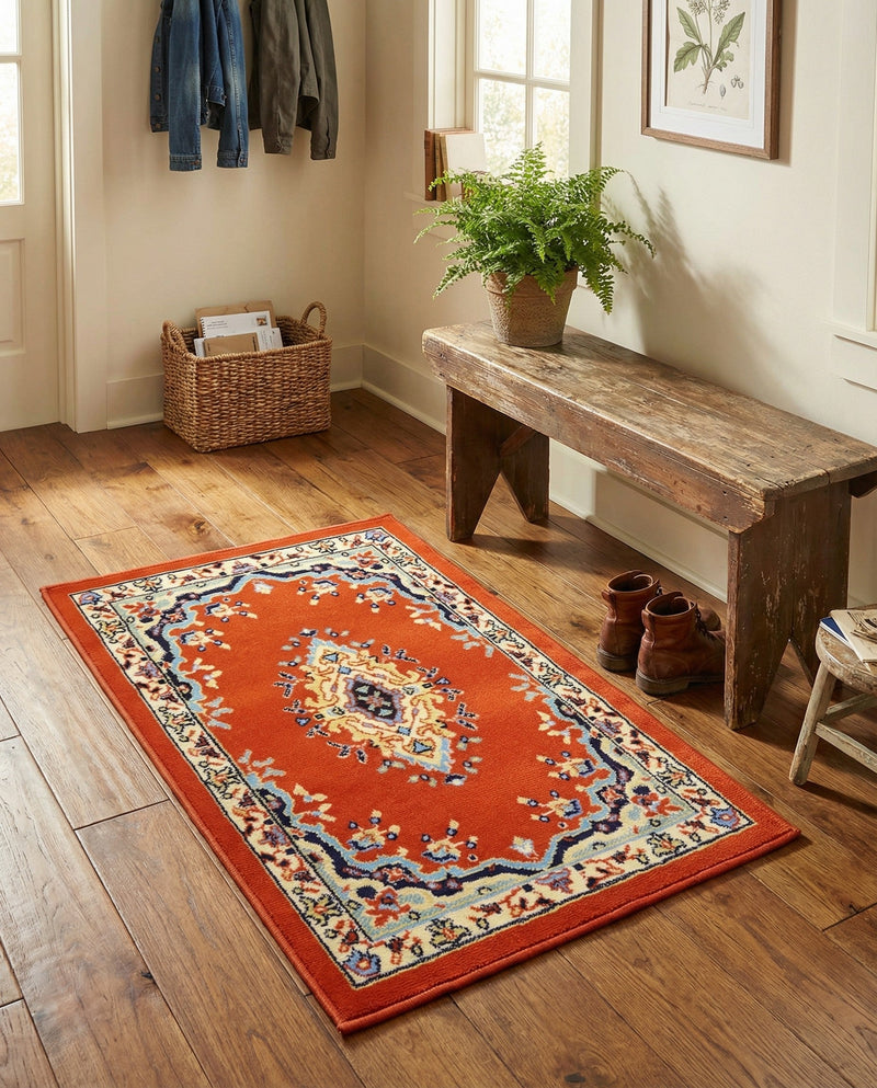 Tabriz Tapestry Collection Area Rug - Azerbaijan (Terracotta) Rectangle Terracotta  lifestyle 15