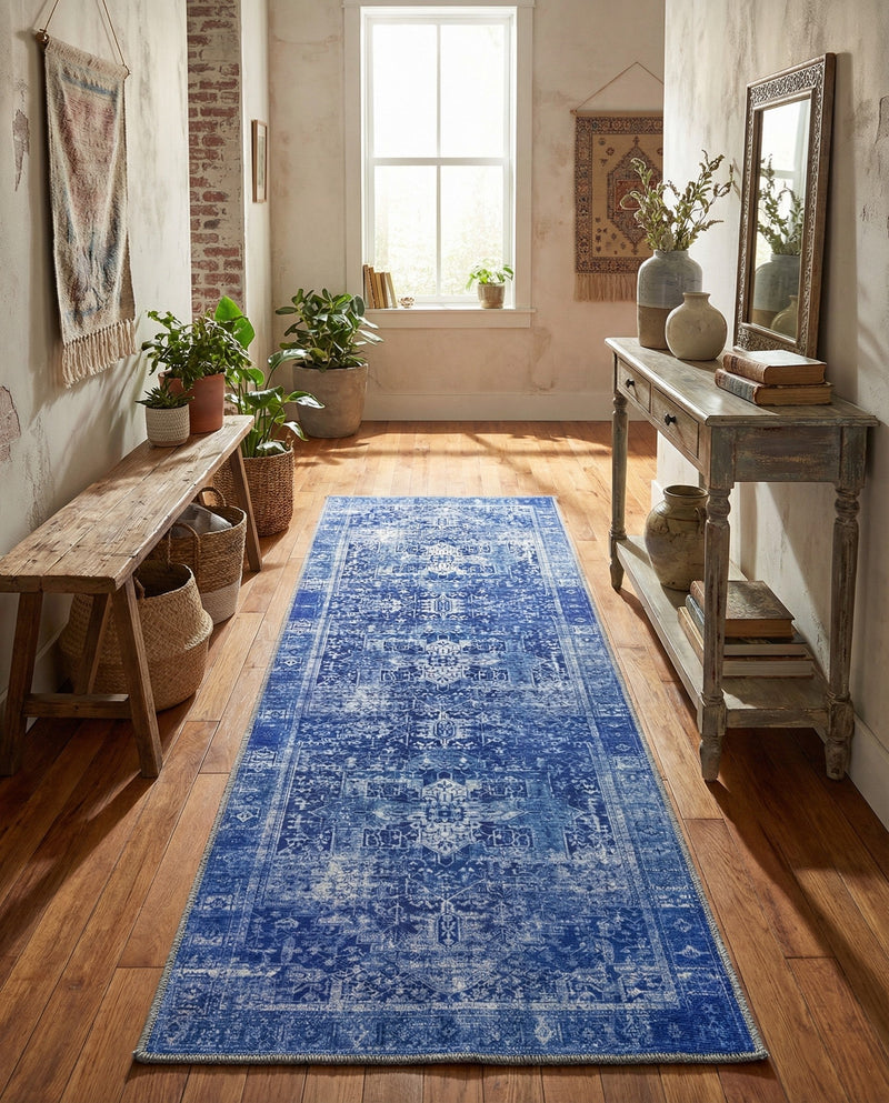 Heritage Elegance Collection Area Rug -  Windsor (Navy Blue) Runner Navy Blue  lifestyle 26