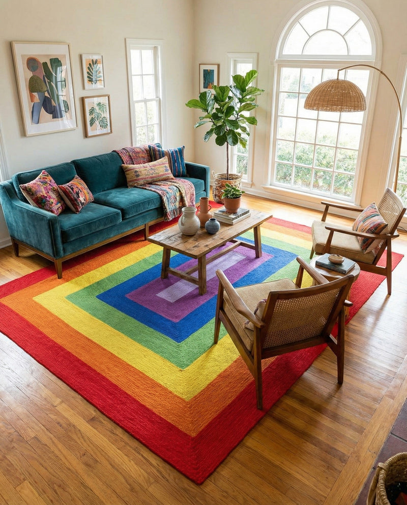 Sunset Isle Wool Braids Collection Area Rug - Paradise Rectangle Multi  lifestyle 14