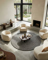 Woolen Sphere Collection Area Rug - Orbsburg (Gray) Round Gray  lifestyle 66