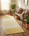 Mediterranean Lattice Collection Area Rug -  Casablanca (Ivory and Yellow) Runner Ivory and Yellow  lifestyle 52