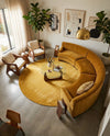 Soho Elegance Collection Area Rug - Chelsea (Gold) Round Gold  lifestyle 46
