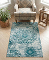 Riviera Elegance Collection Area Rug -  Monaco (Turquoise) Rectangle Turquoise  lifestyle 12