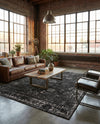 Riviera Elegance Collection Area Rug - Antibes (Black) Rectangle Black  lifestyle 18
