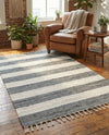 Tassel Trail Collection Area Rug - Pathway (Gray) Rectangle Gray  lifestyle 4