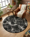 Riviera Elegance Collection Area Rug -  Monaco (Black) Round Black  lifestyle 63