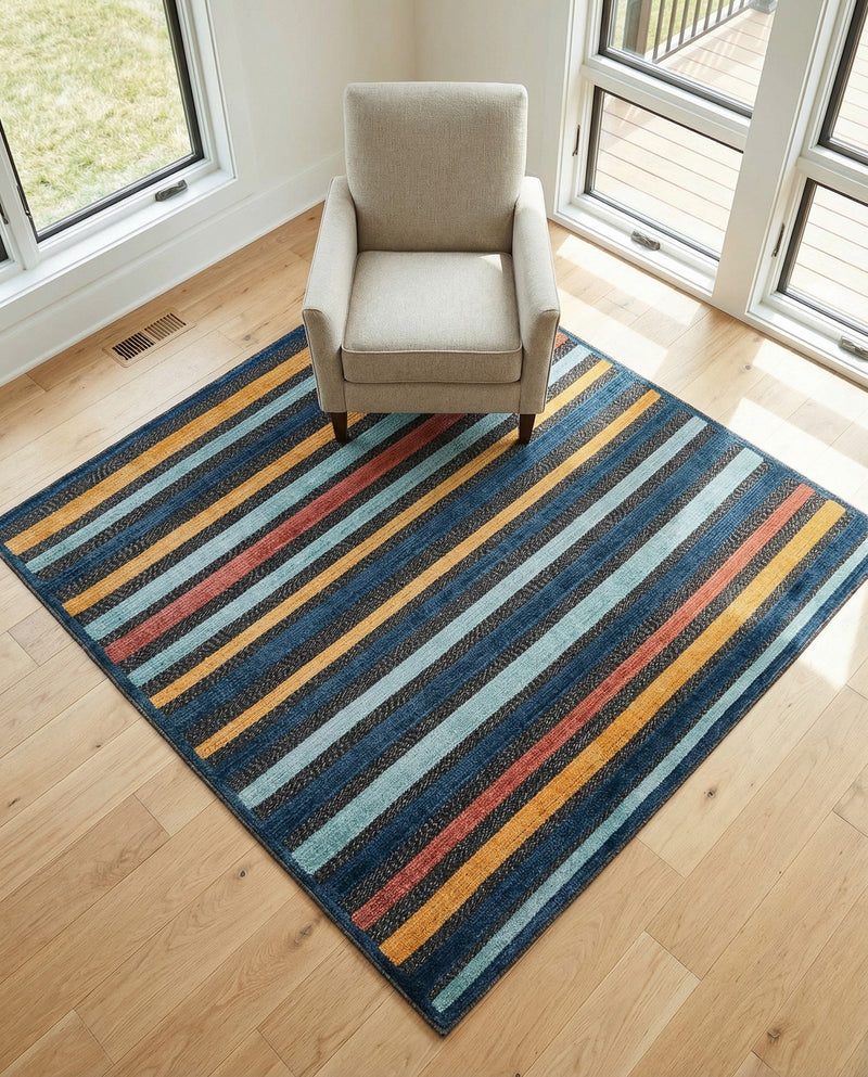 Caribbean Terrace Collection Area Rug -  Martinique Square Charcoal  lifestyle 60