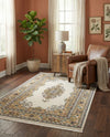 Persian Elegance Collection Area Rug - Isfahan Rectangle Cream  lifestyle 13
