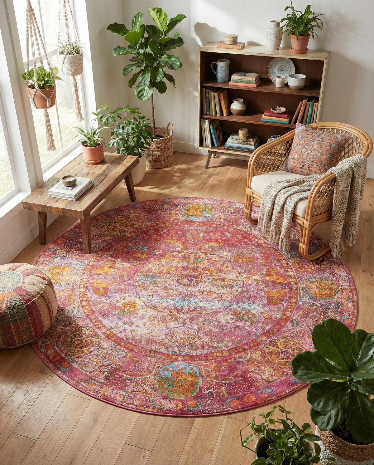 Caribbean Breeze Collection Area Rug -  Xcalak Round Red  lifestyle 112