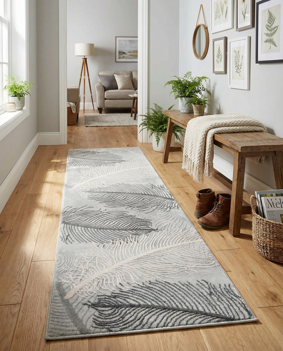 Bloomsbury Elegance Collection Area Rug -  Westminster Runner Gray  lifestyle 79