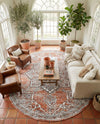 Mykonos Manor Collection Area Rug -  Tinos (Salmon Pink) Oval Salmon Pink  lifestyle 54