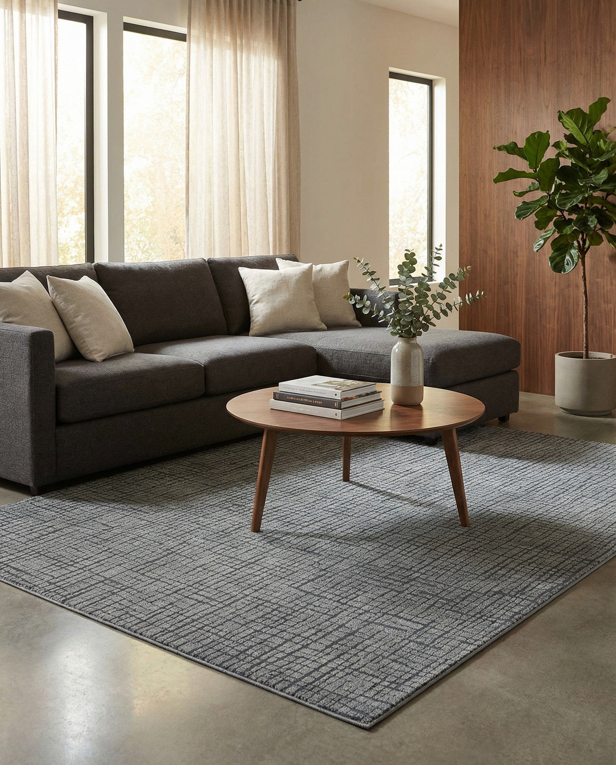 Haven Tapestry Collection Area Rug - WhisperingFalls Rectangle Serenity Blue  lifestyle 56