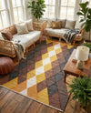 Thar Cotton Collection Area Rug -  Munnar Rectangle Brown Yellow Black  lifestyle 18