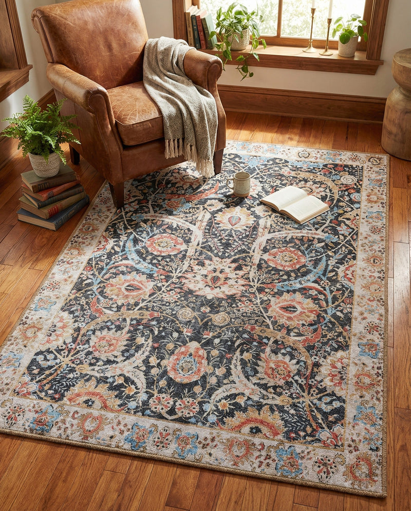 Heritage Elegance Collection Area Rug -  Topkapi Rectangle Black  lifestyle 40