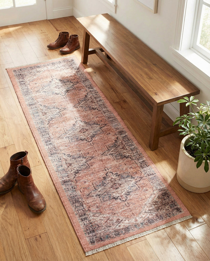 Bazaar Chic Collection Area Rug -  Chefchaouen Runner Salmon Pink  lifestyle 53