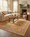 Seville Stripes Collection Area Rug -  Malaga (Yellow) Rectangle Yellow  lifestyle 28