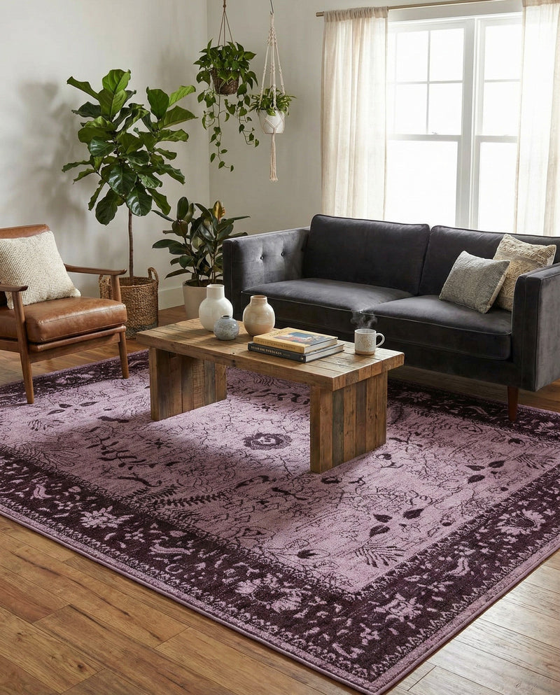 Horizon Collection Area Rug -  Apex (Purple) Rectangle Purple  lifestyle 14