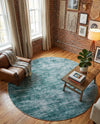 Sahara Essence Collection Area Rug - Oasis (Teal) Round Teal  lifestyle 42