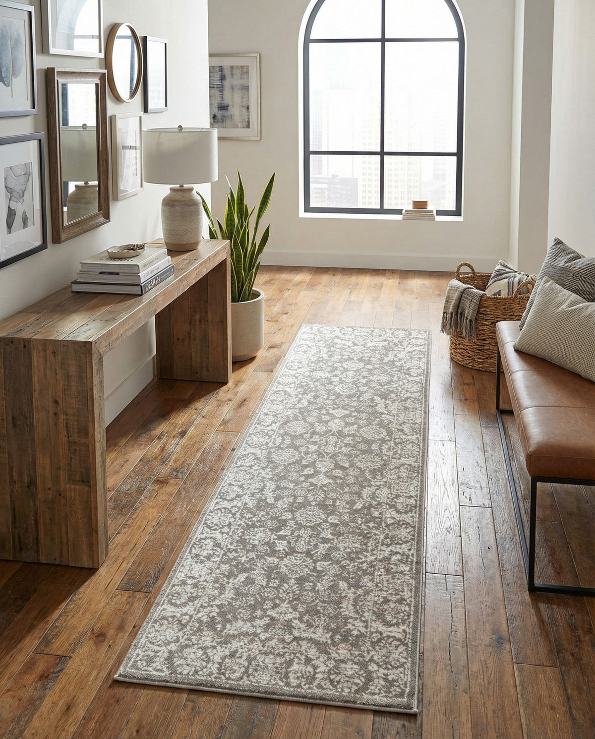 Metro Heights Collection Area Rug -  Astoria Runner Gray  lifestyle 108