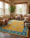 Casablanca Tapestry Collection Area Rug -  Marrakech (Sunshine Yellow) Rectangle Sunshine Yellow  lifestyle 8