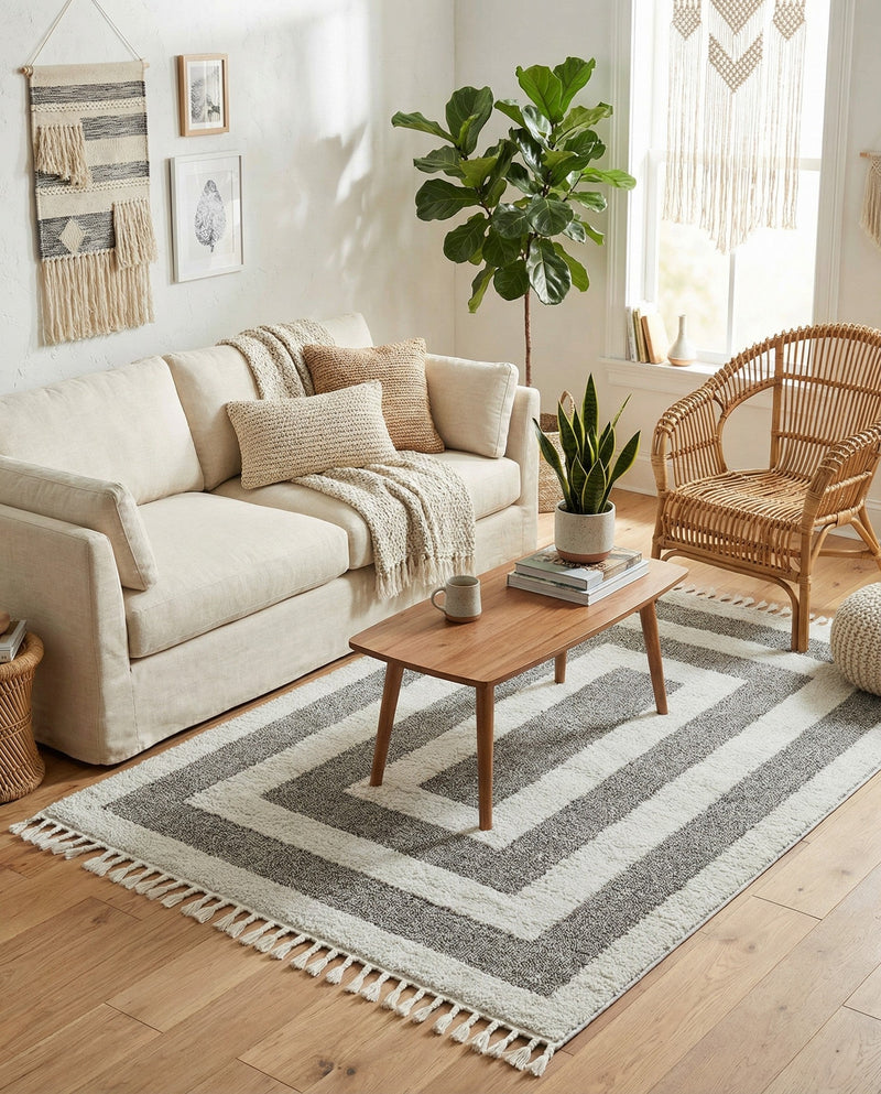 Sahara Chic Collection Area Rug -  Casablanca Rectangle Gray  lifestyle 39