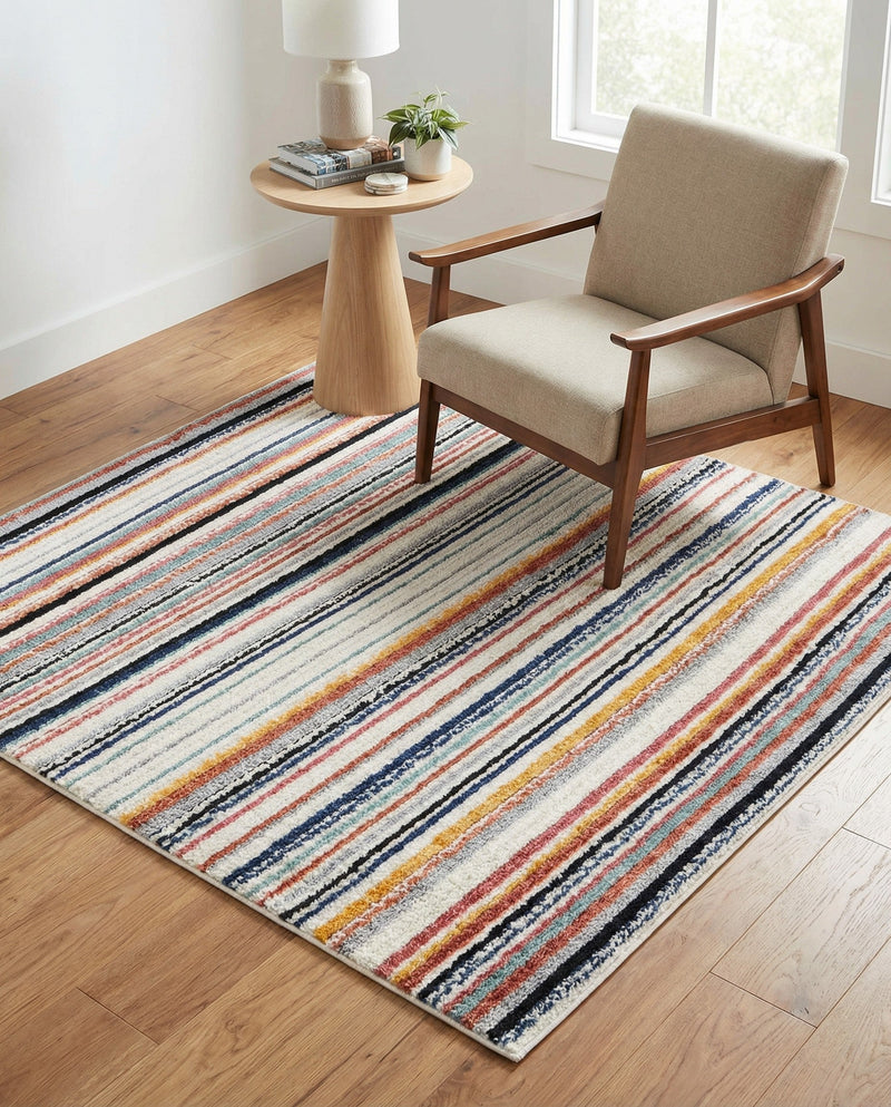Marrakech Mosaic Collection Area Rug - Casablanca Square Ivory  lifestyle 67