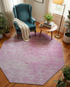 Sahara Essence Collection Area Rug - Oasis (Pink) Octagon Pink  lifestyle 36