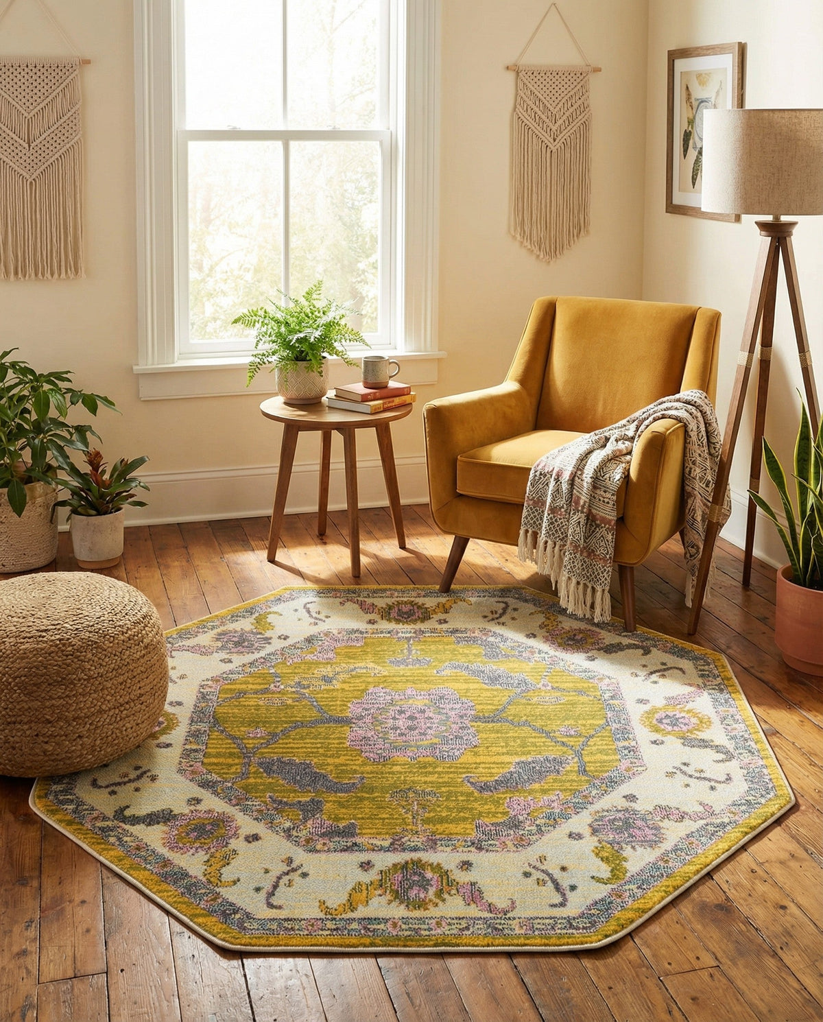 Arcadia Rugs Collection Area Rug - Eden (Green) Octagon Green  lifestyle 58