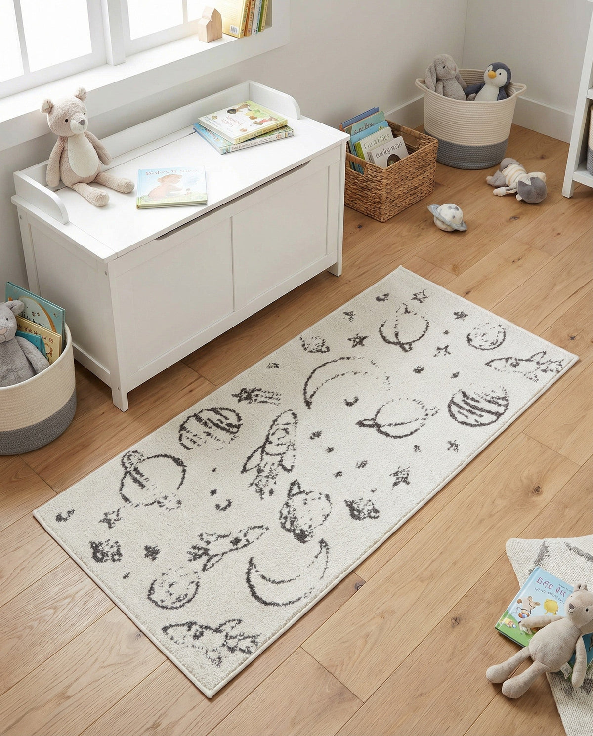Wonder Tykes Collection Area Rug -  Jigsaw Runner Ivory  lifestyle 82