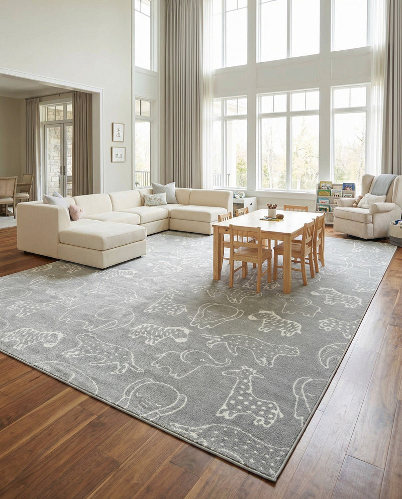 Wonder Tykes Collection Area Rug -  Spectrum Rectangle Gray  lifestyle 61