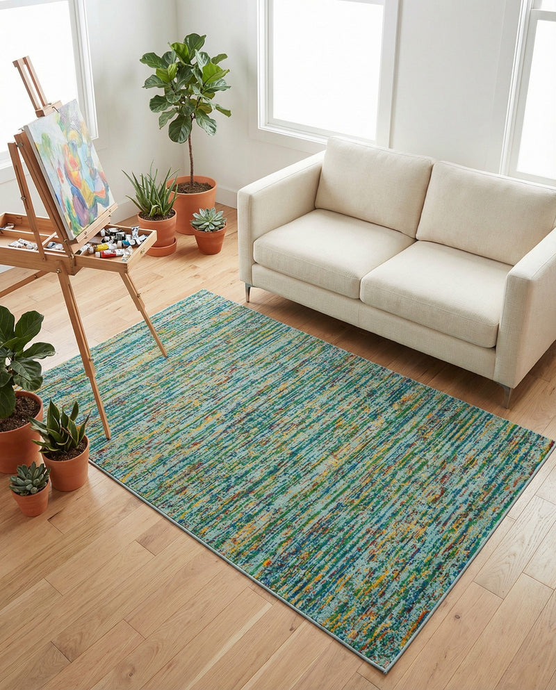 Caribbean Cove Collection Area Rug -  Lucia Rectangle Aqua  lifestyle 13