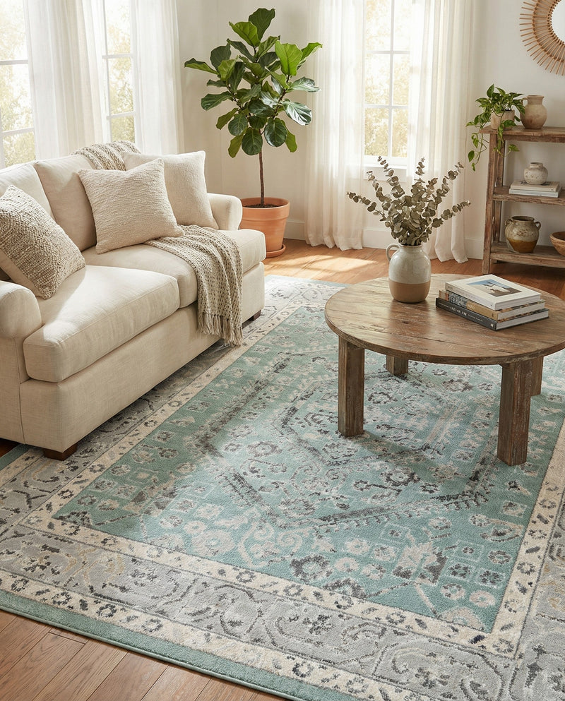 Adriana Terrace Collection Area Rug - Capri (Aqua) Rectangle Aqua  lifestyle 11