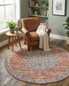 Mykonos Manor Collection Area Rug -  Tinos (Salmon Pink) Round Salmon Pink  lifestyle 27